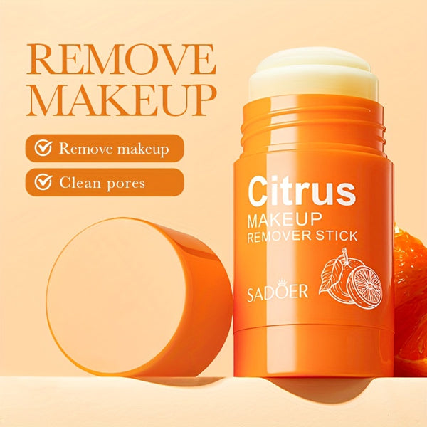 Citrus Makeup Remover Stick, 30g/ 1.06 Oz Facial Makeup Remover Balm, Cleaning, Moisturizing, Refreshing Travel Festival Gift