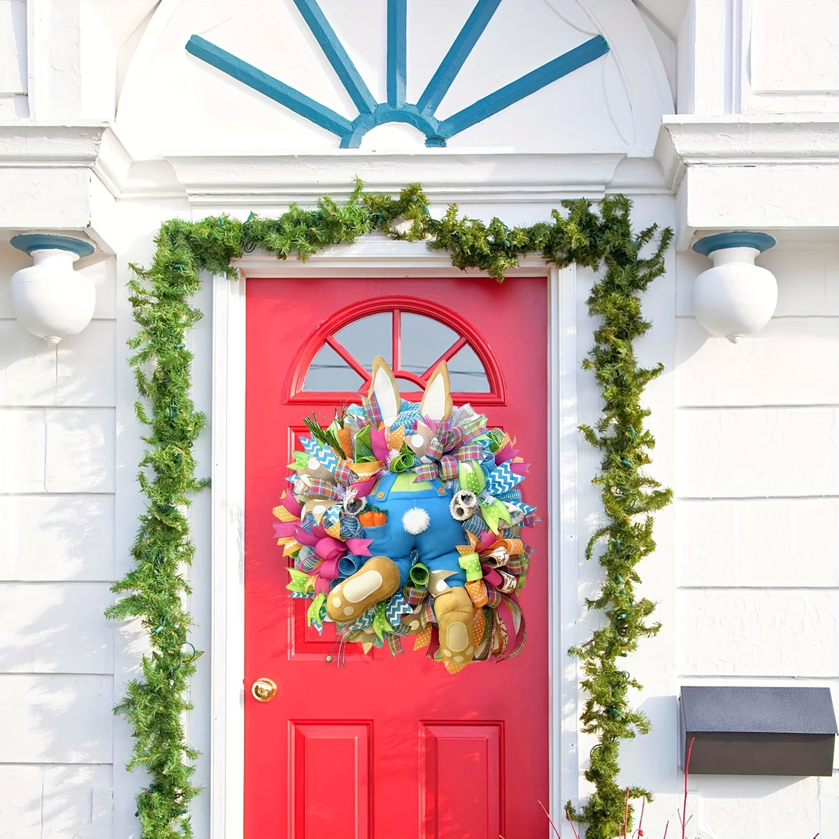 Easter Bunny Butt Wreath Decorations Spring Wreath For Front Door