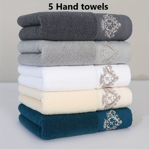 5pcs 100% Cotton Thickened Face Towel, Premium Monogrammed