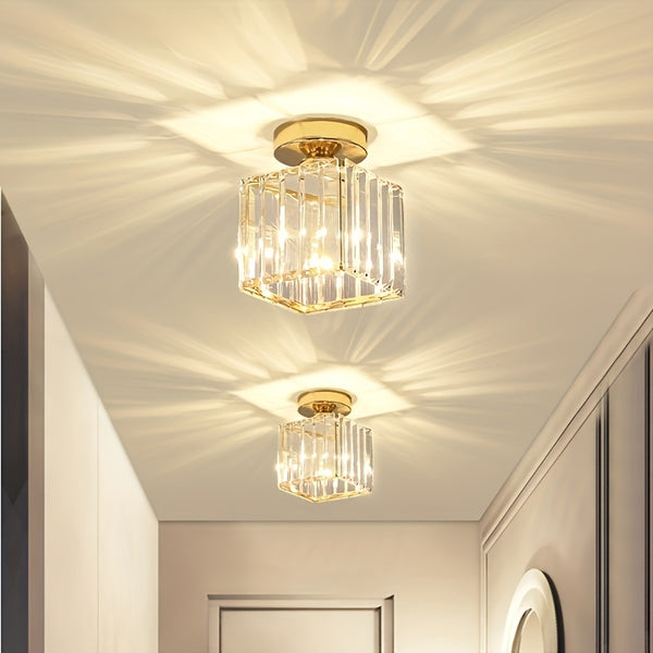 Led Ceiling Lights Crystal Lampshade Balck Golden Plafonnier