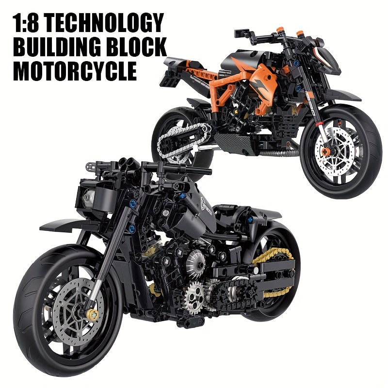 Educational Assembly DIY Technology Building Bricks, Motorcycle Model Building Blocks Toy Set Easter Gift