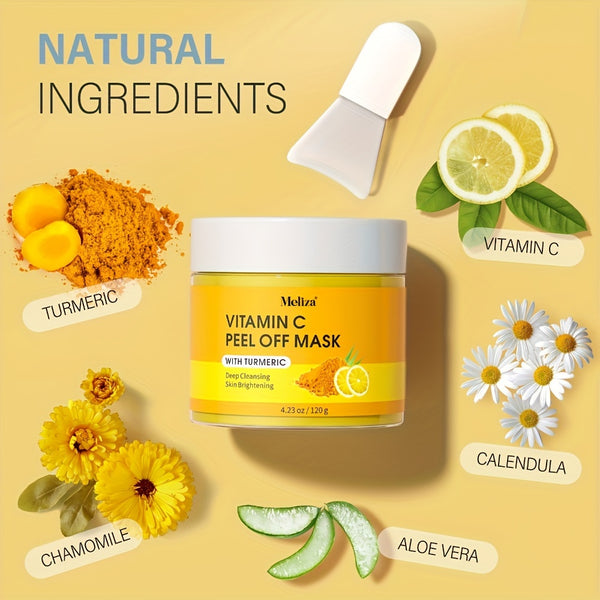 Vitamin C Peel Off Face Mask Peel Off Mask With Turmeric Blackhead cleanser & Deep Cleansing Face Peel Mask Vitamin C Exfoliating Face Mask For Blackheads Large Pores Dirts Oil