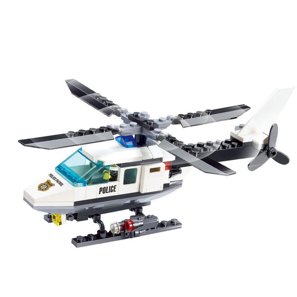 102pcs Police Helicopter Creative Building Blocks DIY City Police Series Boys Bricks Toys For Children Gifts Halloween/Thanksgiving Day/Christmas gift Easter Gift