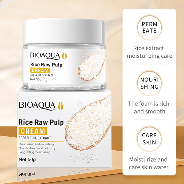 Rice Raw Cream, Moisturizing Skin Care Products, Contains Pure Natural Ingredients Effective Moisturize And Smooth Skin, Easy Absorption, Non Greasy, Suitable For All Skin Types