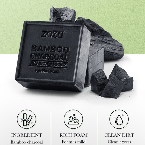 Rejuvenate Your Skin with Bamboo Charcoal Soap - Deep Hydration, Exfoliation & Moisturizing for All Skin Types!