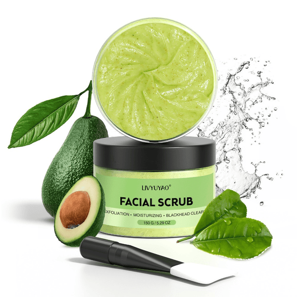 Organic Avocado And Green Tea Facial Scrub, Exfoliating Facial Scrub Moisturizing Face, Gently Remove Dead Skin And Blackheads, Refining Pores