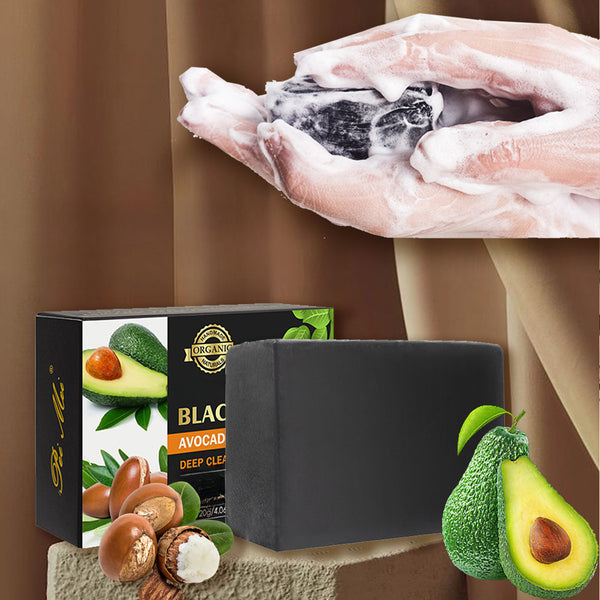 120g Black Soap With Avocado Oil And Argan Oil, Cleansing And Oil Control Handmade Soap Skin Care Cleansing Bath Soap For Daily Skin Care