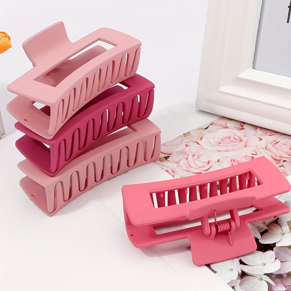 4PCS/6PCS Frosted Claw Clip Hair Clips - Simple Style, Non-Slip Shark Clips For Ponytail Holder - Perfect Hair Accessories For Women & Girls