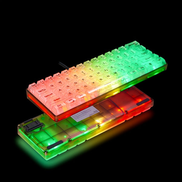 61-Key RGB Light Transparent Mechanical Feel Keyboard - Portable & Perfect for Gaming & Office Use!