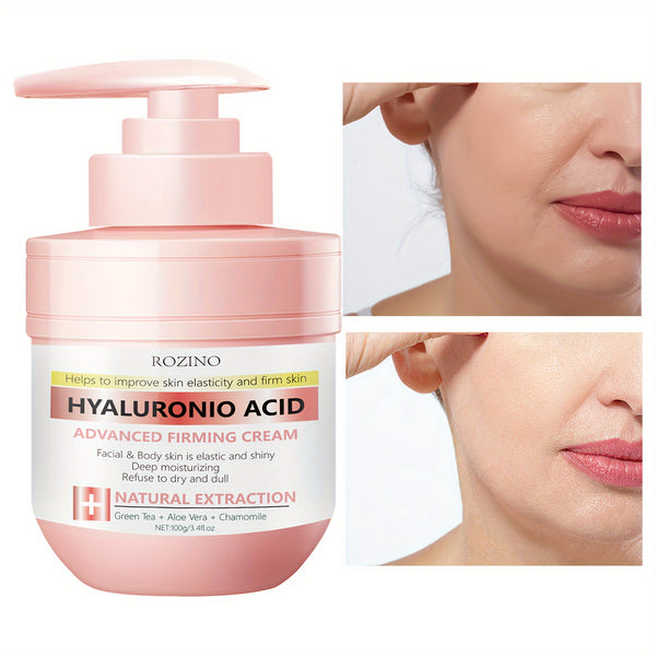 100g Hyaluronic Acid Advanced Firming Cream Contains Green Tea, Aloe Vera, Chamomile And Other Natural Extracts To Help Improve Skin Elasticity. Firming Skin Gives Face And Body Skin Elasticity And Shine As A Deep Moisturizing Cream