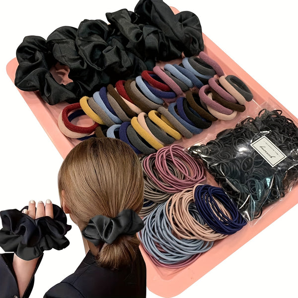 755pcs Hair Accessories For Woman Set Seamless Ponytail Holders Variety Hair Scrunchies Hair Bands Scrunchy Hair Ties For Thick And Curly