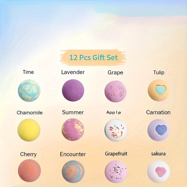 1pcs/12pcs Bath Bombs Gift Set, Handmade Fizzy Bubble Bath Bombs, Birthday Valentines Mothers Day Anniversary Christmas Best Gifts Ideas For Women