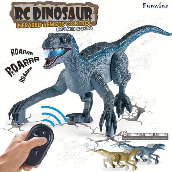 RC Dinosaur Robot, Walking and Roaring Dinosaur Remote Control Electronic Robots Toy,
Jurassic Raptor Toys Dinosaurs with Light and 6 Sound, Ideal GIfts for Kids For Birthday (Battery Not Include)