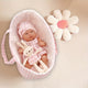  Doll+Doll+Baby Basket Pink Plaid Set