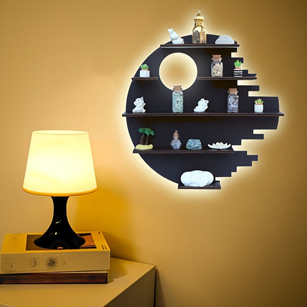 Death Planet Style Display Floating Shelf, Wall Mounted