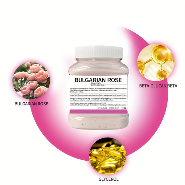 12.3Fl.Oz Bulgarian Rose Jelly Mask For Facial Skin Care, Natural Gel Hydro Face Masks, Professional Peel Off Hydro Jelly Mask, Moisturizing, Improving & Hydrating