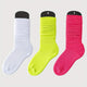  White + Fluorescent Green + Rose Red - 3 Pairs
