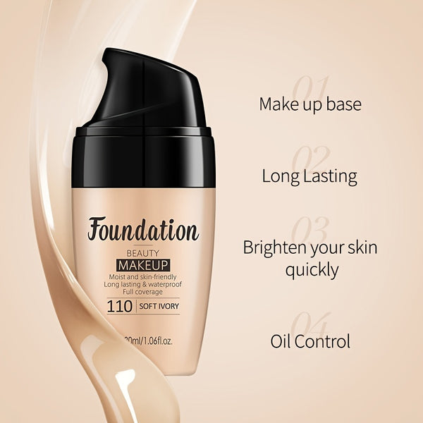 BB Cream Foundation, Beauty Makeup Foundation, Moist And Skin-friendly, Long Lasting & Waterproof, Full Coverage Natural Base, Foundation Color Fade Cream