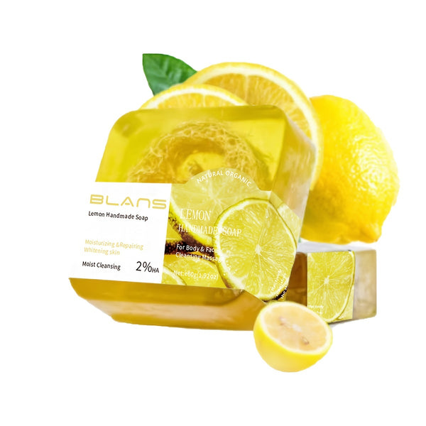 New Arrival Lemon Loofah Soap 100g Handmade Essential Oil Soap With Loofah Moisturizing And caring Skin Lighten And Even Skin Tone !