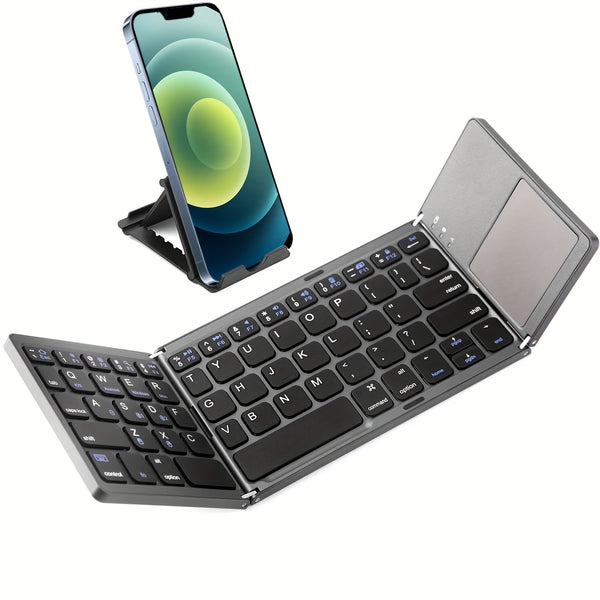 Bi-fold/Three Fold Wireless Foldable Keyboard Computer Office Silent Ultra-thin Portable Keyboard Three Systems Universal