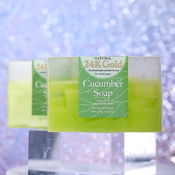 150g Cucumber Essential Oil Handmade Soap, Moisturizing Deep Clean Effectively, Deep Cleans Pores, Removes Dead Skin, Deep Skin Cleansing And Oil-Control, Rich And Dense Foam