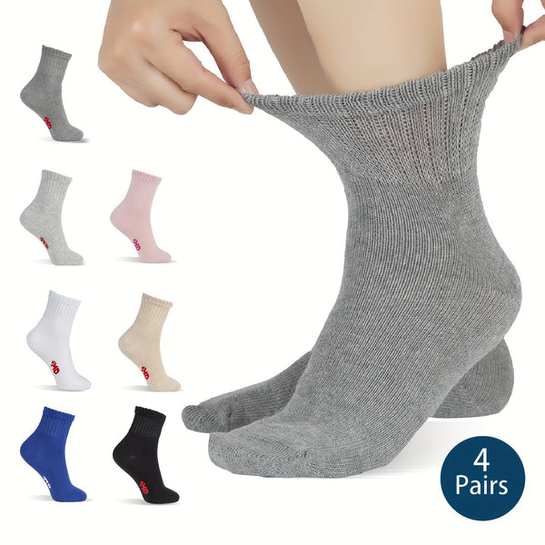 4 Pairs Diabetic Ankle Socks Mens Womens Non-Binding Socks Loose Fit men gifts