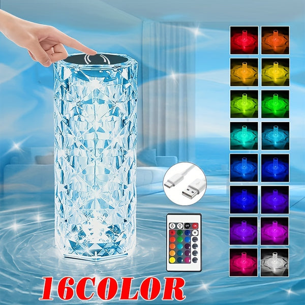 1pc LED Table Light, Rose Light, 16 Color Touch Lamp.