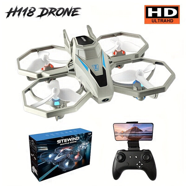 H118 RC Quadcopter Drone With WIFI Connectivity For Photography & Video, Propellers With Lights & Protection Ring, One-Key Surround, Adjustable Speed, Durable Toy Model Airplane/Perfect Holiday Gift