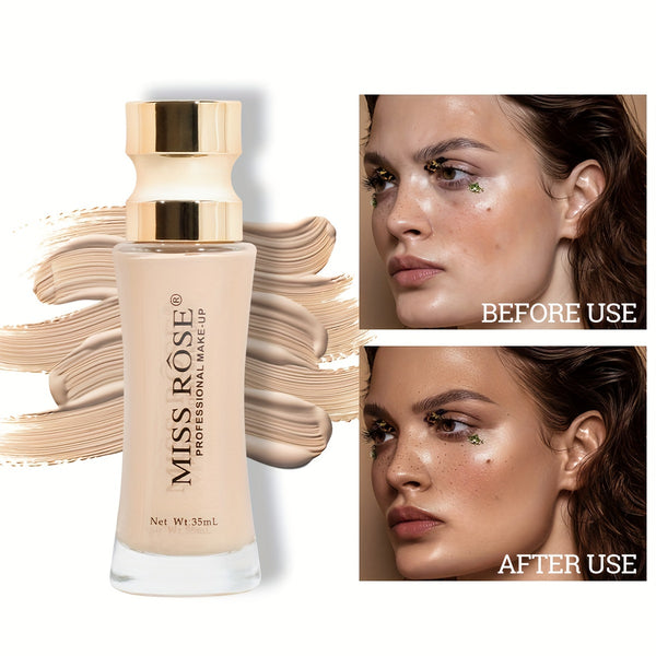 Moisturizing Liquid Foundation Facial Makeup, Long-lasting, Non-smudge Natural Clear Concealer Lightweight Even Skin Tone