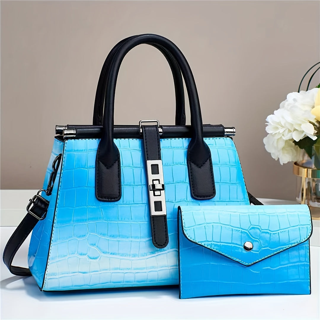 Fashion Top Handle Satchel Bag, Trendy Crossbody Bag.