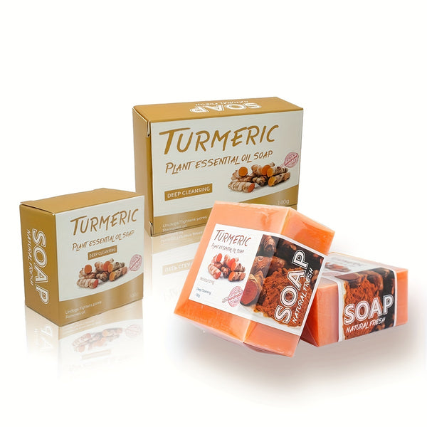 100g Turmeric Facial Soap, Turmeric Exfoliates Body Handmade Soap, Cleansing, Moisturizing And Refining Pores, Mild And Non-irritating, Personal Skin Care For Daily Life