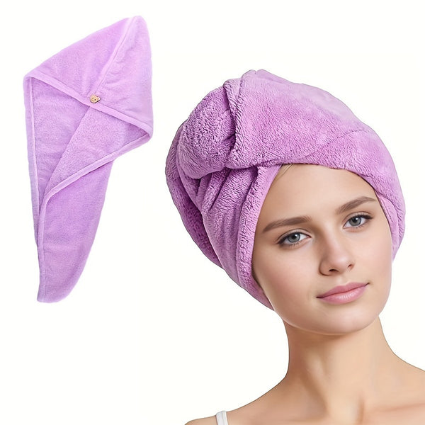 Women's Soft Shower Towel Quick-drying Hair Towel Cap Twist Hair Towel Wrap Hat For Bath, Shower, Spa Wear
