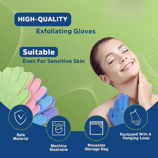 10pcs Exfoliating Bath Gloves, Bath Gloves For Shower, Double Sided Exfoliating Gloves, For Spa, Massage And Body Scrubs, Body Scrubber Bathing Accessories