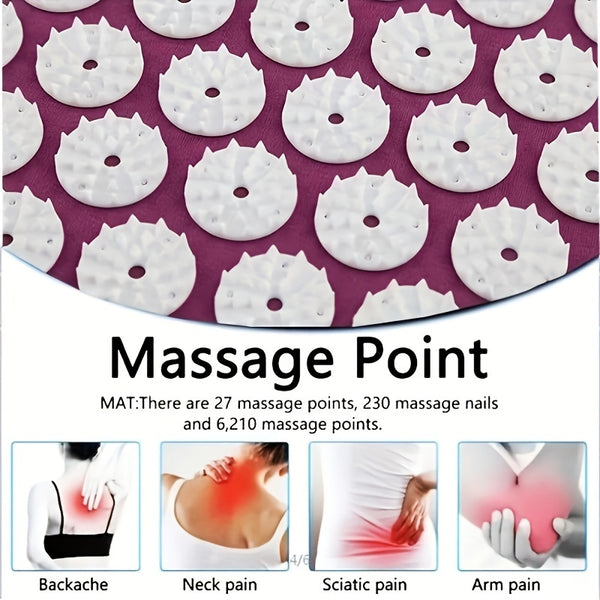 1pc Acupuncture Massage Mat, Acupuncture Massage Pillow, Yoga Mat, Acupoint Massage Mat, Acupuncture Mat, Acupuncture Mat, Acupuncture Massage Pillow + Mat