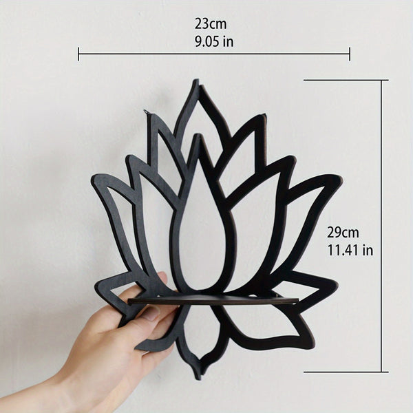 Wooden Lotus Right Angle Corner Hollowed Out Creative