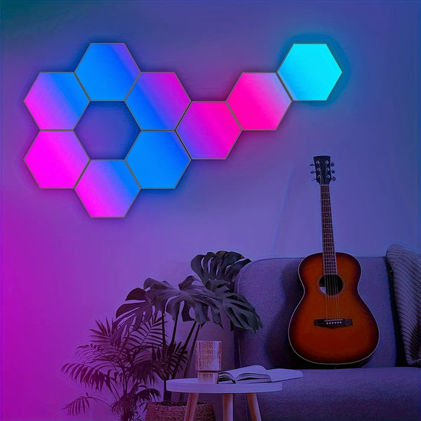 10 Pack Smart Hexagon Lights, DIY Hexagon LED Light.