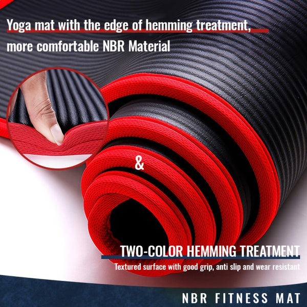 Thick Yoga Mat For Men & Women - Non Slip NBR Exercise Mat For Yoga, Pilates, Fitness And Workouts