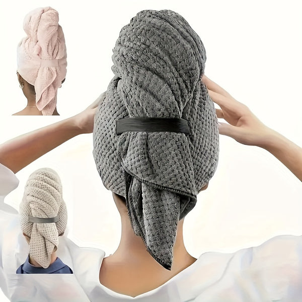 1pc Quick Drying Hair Towel Wrap For Women, Absorbent Hair Turban For Wet Hair, Hair Drying Towel Wrap For Curly Long Thick Hair