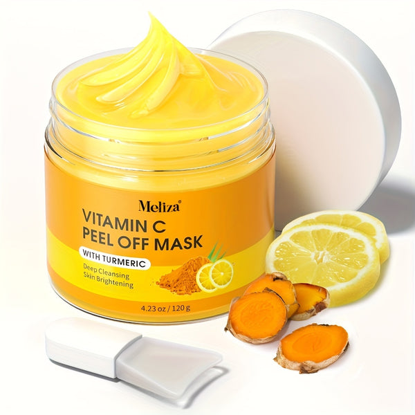 Vitamin C Peel Off Face Mask Peel Off Mask With Turmeric Blackhead cleanser & Deep Cleansing Face Peel Mask Vitamin C Exfoliating Face Mask For Blackheads Large Pores Dirts Oil