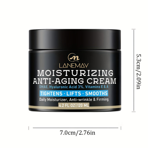 120ml Men's Facial Moisturizer Cream - Improve The Look Of Aging & Wrinkle - With Collagen, Hyaluronic Acid, Vitamins E & A, Avocado Oil - Facial Skin Care - Day & Night Moisturizing, 4.2 Oz