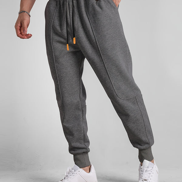 Men's Drawstring Solid Color Sweatpants, Pocket Warm Casual Comfy Jogger Pants, Mens Clothing For Autumn Winter