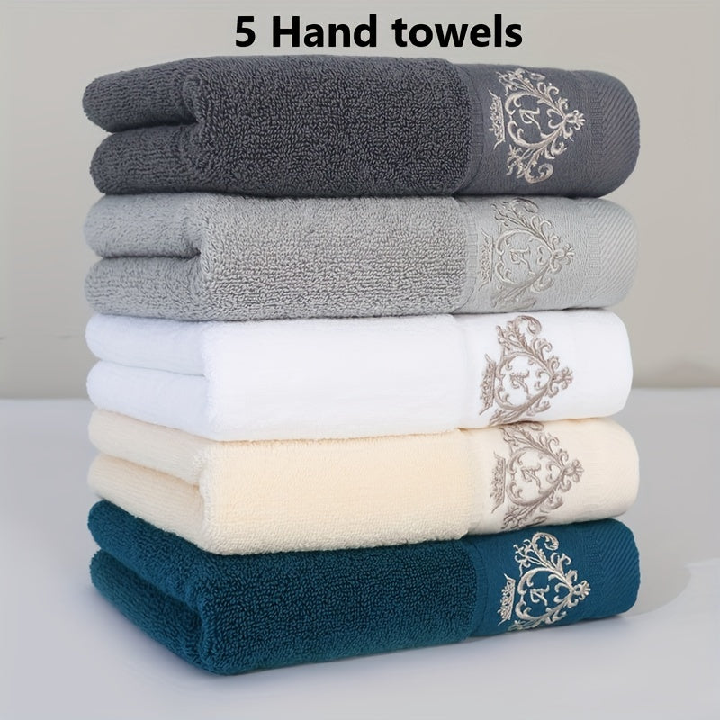 5pcs 100% Cotton Thickened Face Towel, Premium Monogrammed