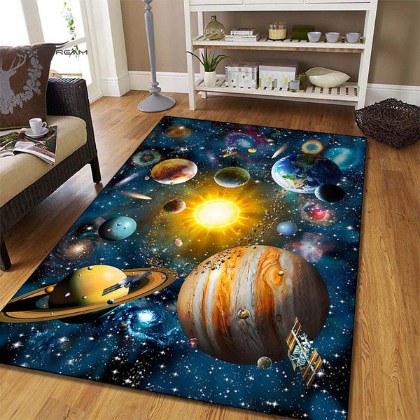Interstellar Carpet With Star Pattern, Starry Sky Carpet