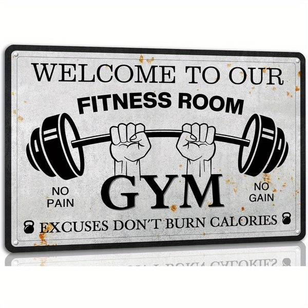 Welcome To Our Fitness Room Metal Tin Sign Home.