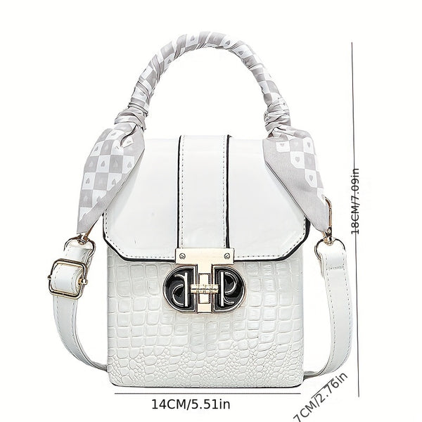 Mini Crocodile Pattern Crossbody Bag, Luxury Shoulder Phone Bag