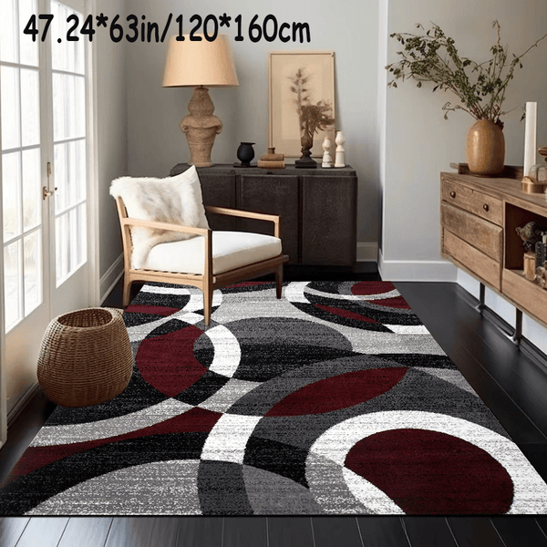 Crystal Velvet Modern Simple Abstract Geometric Coil Carpet