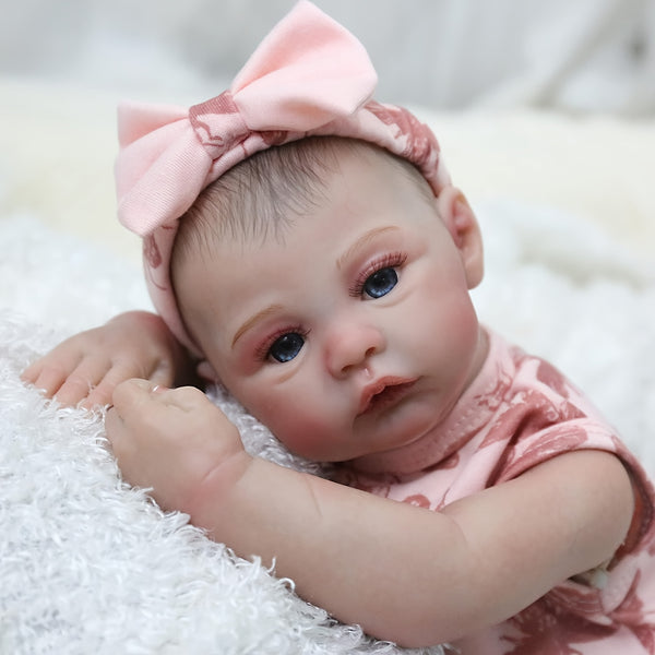 Full Body Soft Silicone Vinyl Reborn Girl Doll With Painted Hair