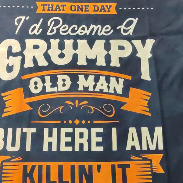 "Men's ""GRUMPY Old Man"" Summer T-Shirt - Comfortable Crew Neck, Short Sleeve, Slightly Stretchy, 100% Polyester, Stylish & Ideal for Casual Outdoor Fun"