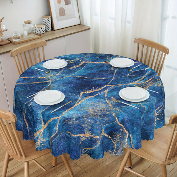 Tablecloth, Luxurious Golden Marble-style Tablecloth