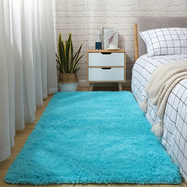 Silk Wool Girl Bedroom Bedside Carpet, Plush Home Mats
